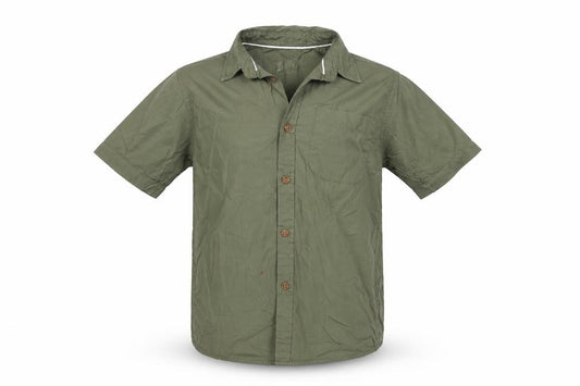 Front view of Rebel boys’ green basic button-up, size 9-10, years