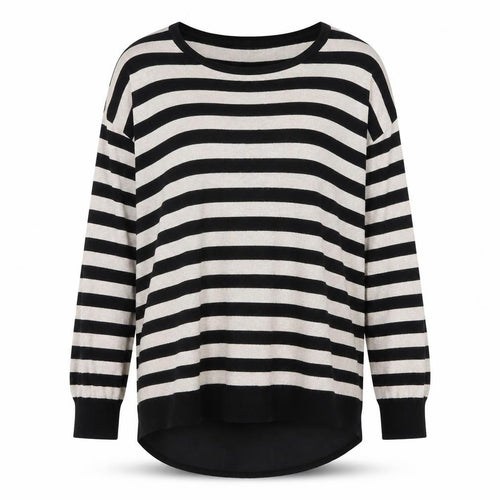 The Collection Womens White Striped  Basic T-Shirt Size 10