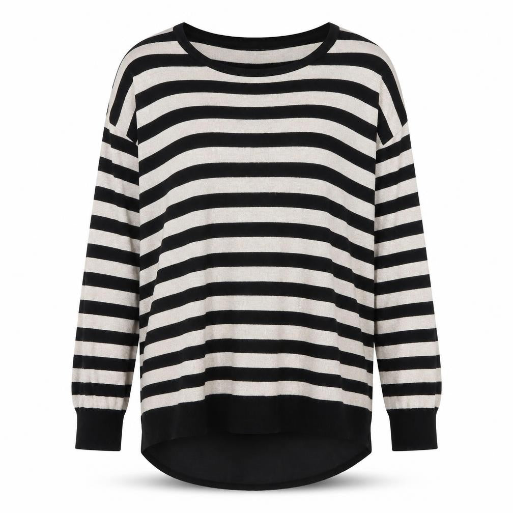 The Collection Womens White Striped  Basic T-Shirt Size 10