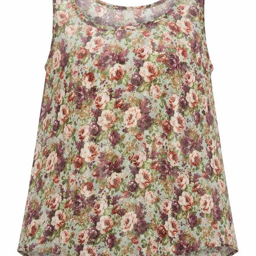 Topshop Womens Green Floral  Basic T-Shirt Size 6