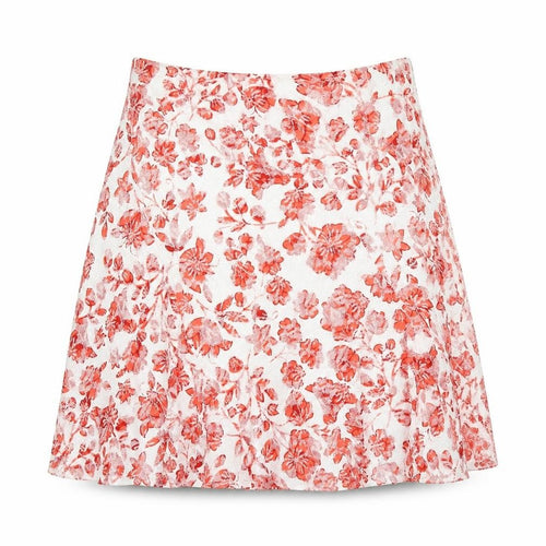 Saloos Womens Red Floral  A-Line Skirt Size XL