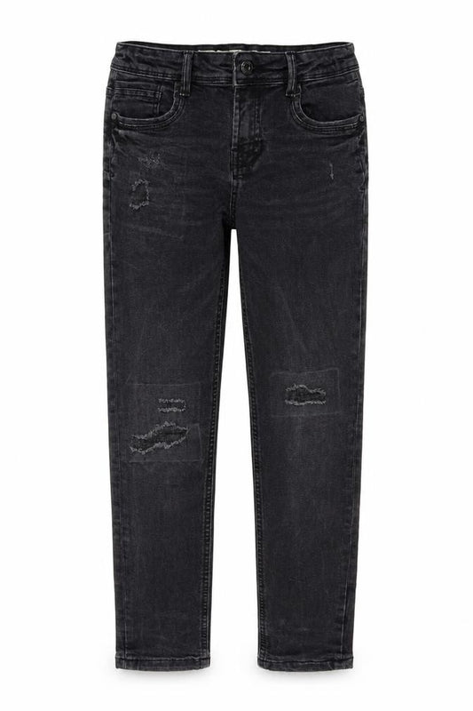 Front view of DenimCo girls’ black skinny jeans, size 10-11, years