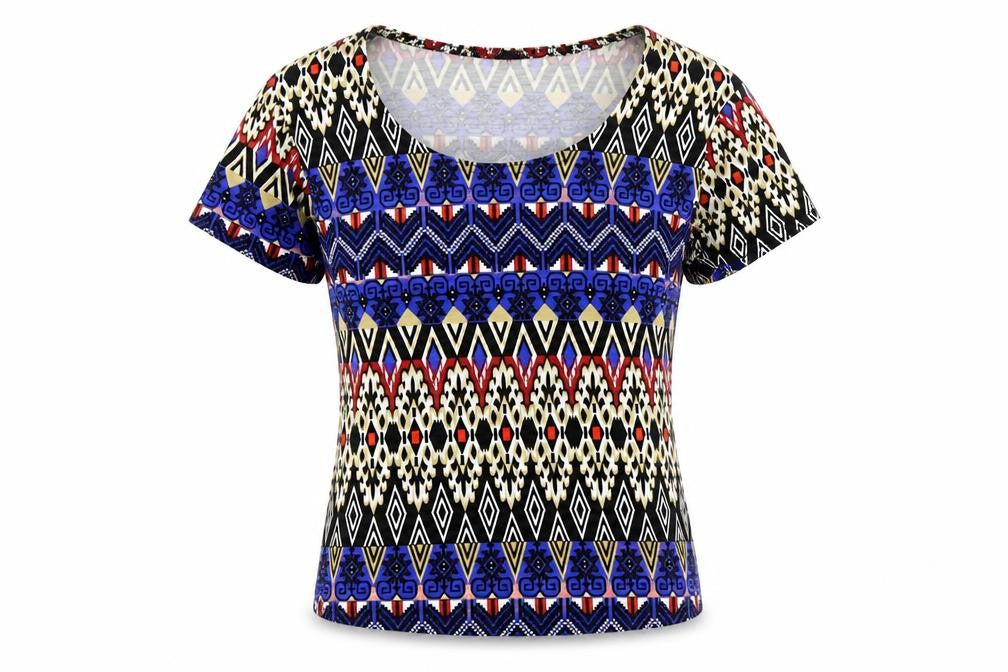 Kiah Womens Blue   Basic T-Shirt Size 8