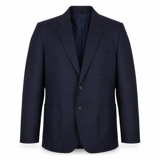 Front view of Russel women’s blue jacket, size UK 34