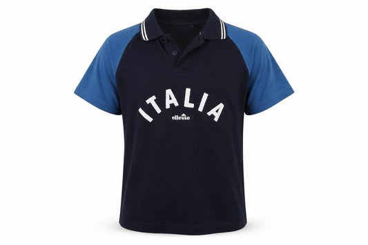 Front view of Ellesse girls’ blue basic polo, size 12-13, years