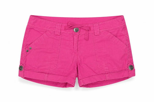 Front view of Cherokee girls’ pink chino shorts, size 10, years
