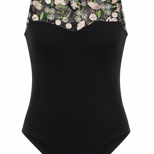 Select Womens Black Floral  Bodysuit One-Piece Size 8