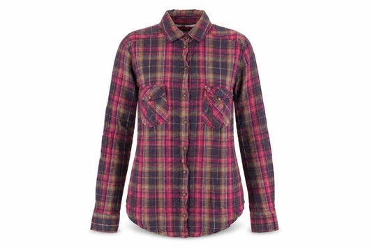 Front view of Denim women’s multicoloured check basic button-up, size UK 8