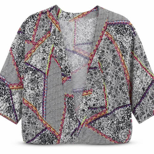 Peacocks Womens Multicoloured Geometric  Cardigan Jumper Size M
