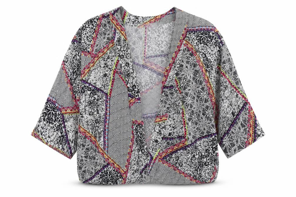 Peacocks Womens Multicoloured Geometric  Cardigan Jumper Size M