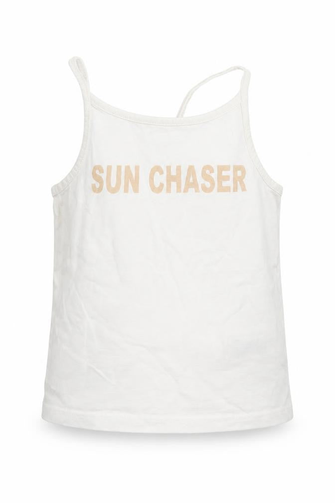 Front view of Next girls’ white basic t-shirt, size 5, years
