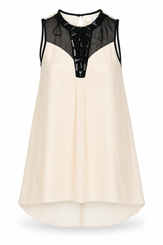 Front view of Julien Macdonald women’s pink trapeze & swing, size UK 10, - dipped hem