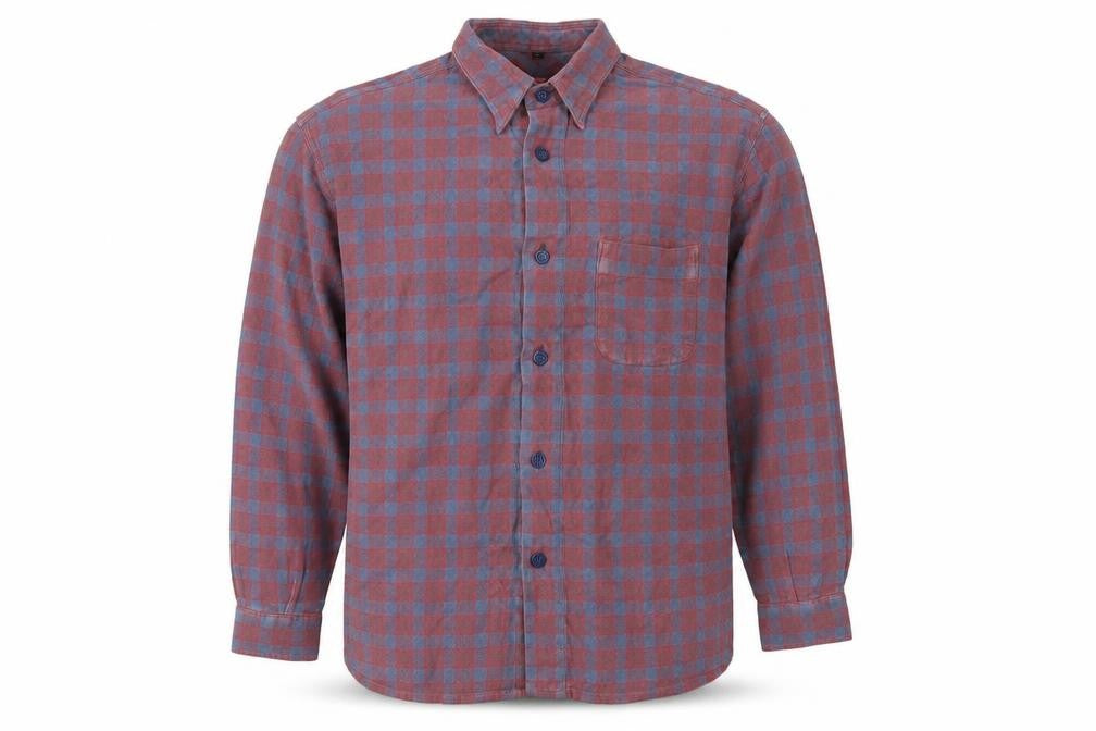Signum Mens Red Check   Button-Up Size M