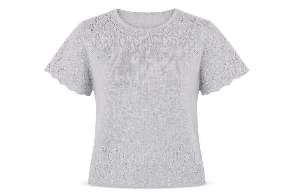 EWM Womens Silver  Knit Pullover Jumper Size 14