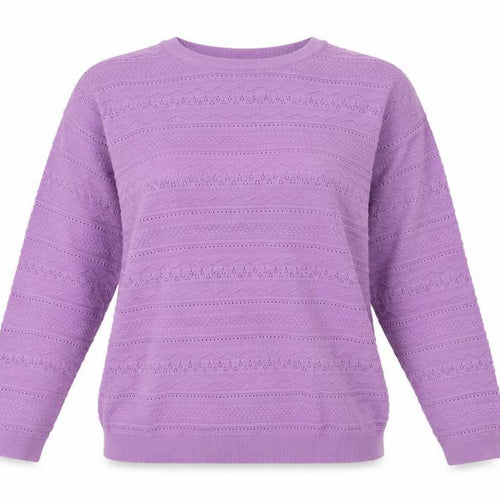 isle  Womens Purple Floral  Pullover Jumper Size L