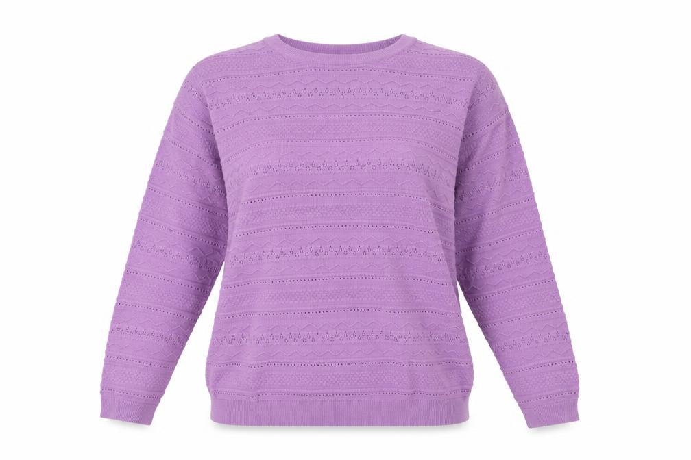 isle  Womens Purple Floral  Pullover Jumper Size L