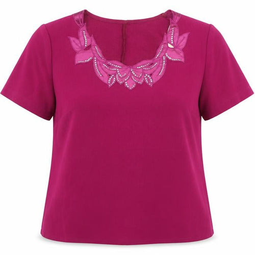 Special Collection Womens Pink  Satin Basic Blouse Size 14