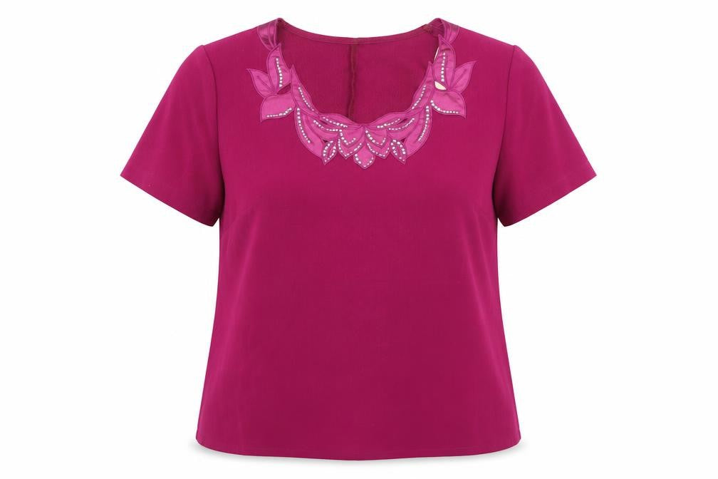Special Collection Womens Pink  Satin Basic Blouse Size 14