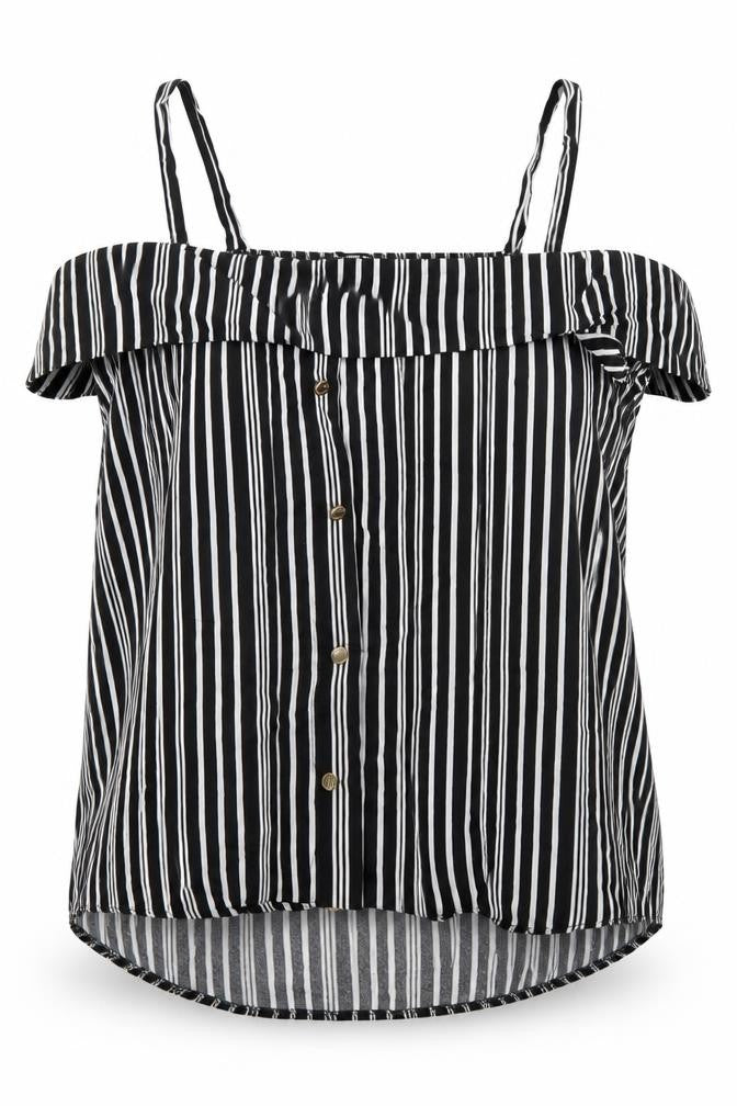 Select Womens Black Striped  Camisole Tank Size 6