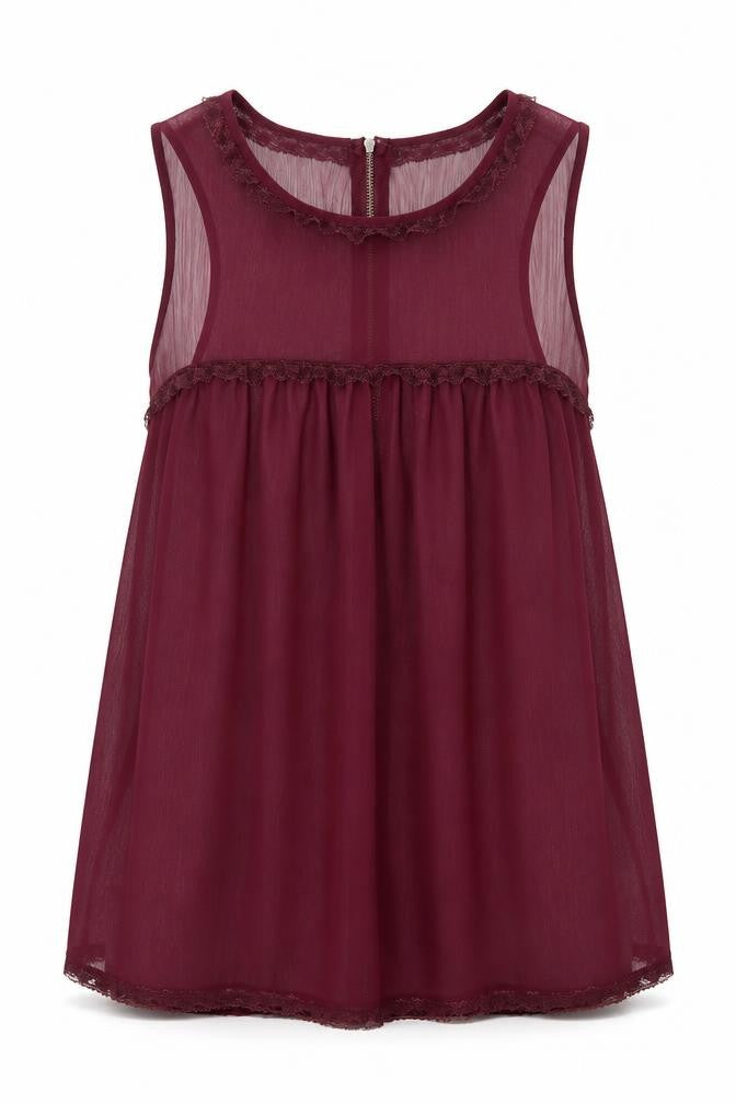 Topshop Womens Red   Basic Blouse Size 8