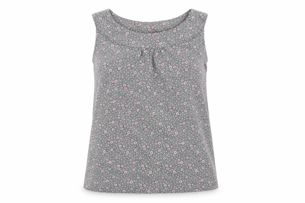 Baby Jane Womens Grey Floral  Basic Blouse Size 8