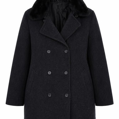 Klass Womens Black   Overcoat Cape Size 14