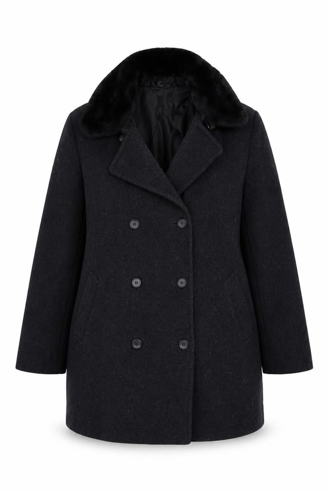 Klass Womens Black   Overcoat Cape Size 14