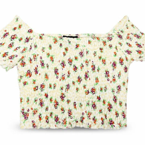 Topshop Womens Yellow Floral  Basic Blouse Size 10