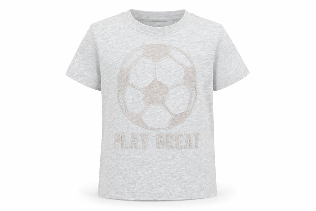 Front view of H&M boys’ grey batik rayon basic t-shirt, size 5, years