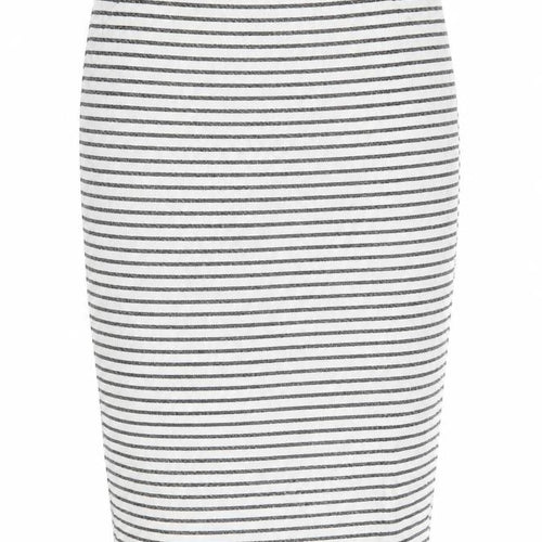 Dorothy Perkins Womens White Striped  A-Line Skirt Size 8