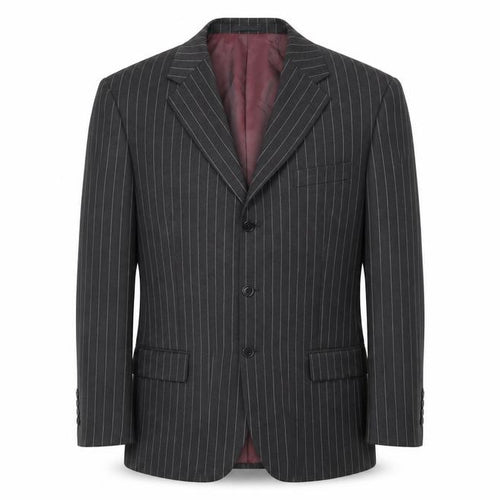 Deha Villand Mens Grey Striped  Jacket Suit Jacket Size 42