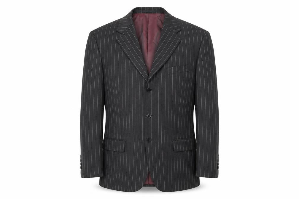 Deha Villand Mens Grey Striped  Jacket Suit Jacket Size 42