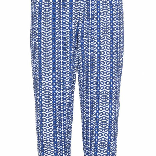 F&F Womens Blue Geometric  Trousers  Size 10 L22 in