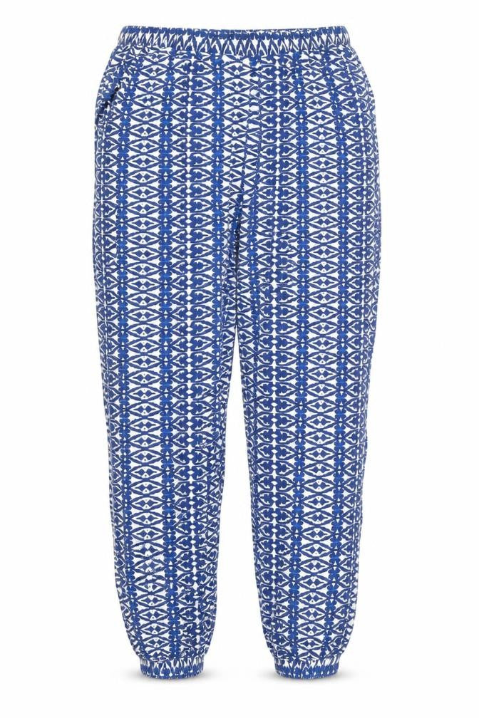 F&F Womens Blue Geometric  Trousers  Size 10 L22 in