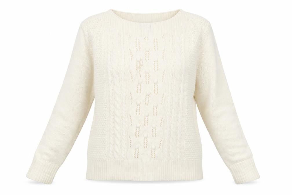 Peacocks Womens White  Knit Pullover Jumper Size 18