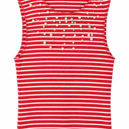 Zara Womens Red Striped  Basic Tank Size S