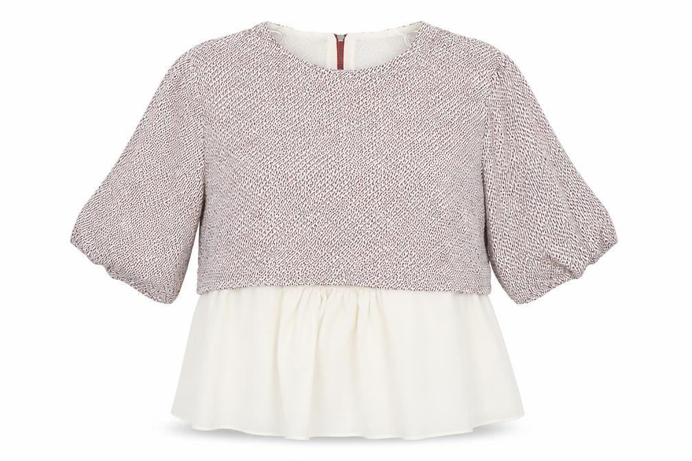 TRAFALUC Womens White Floral  Cropped Blouse Size S