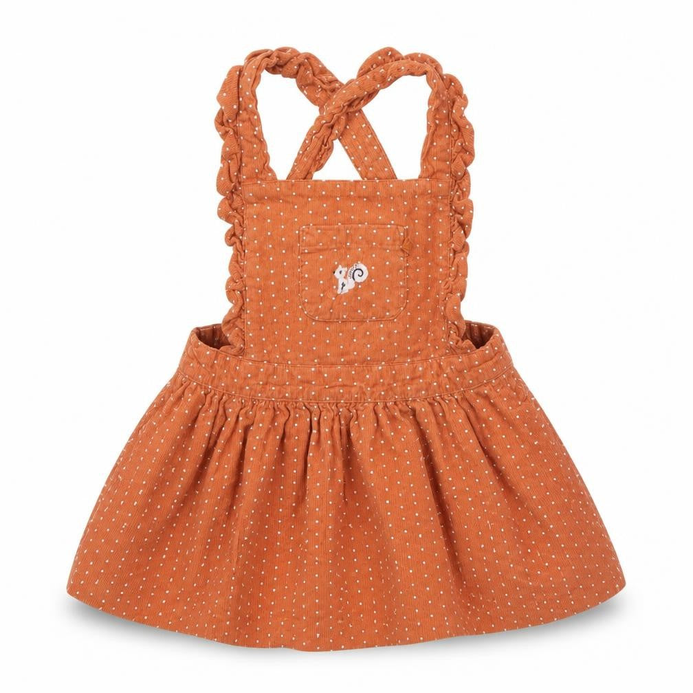 Cadet rousselle  Orange Polka Dot  Mini Skirt Size 3-6 Months  - squirrel