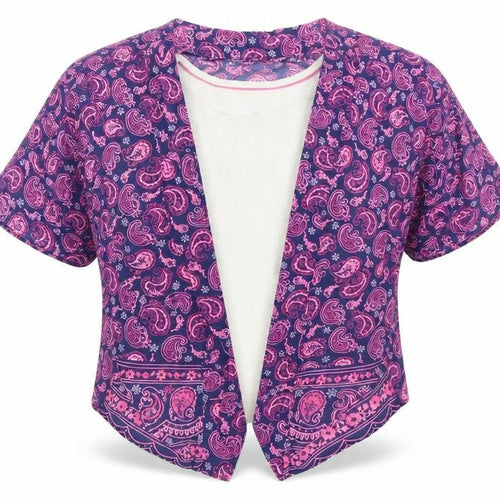 F&F Girls Purple Paisley  Basic Blouse Size 6-7 Years