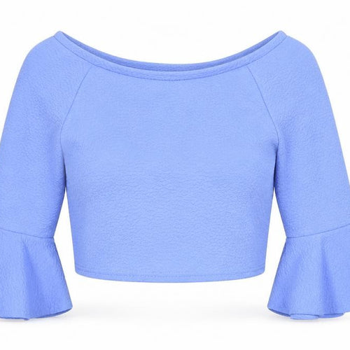 Kiah Womens Blue   Cropped T-Shirt Size 10