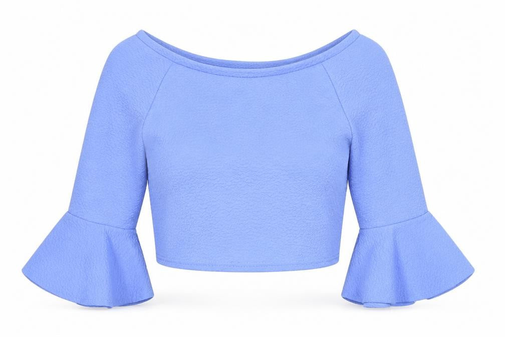 Kiah Womens Blue   Cropped T-Shirt Size 10