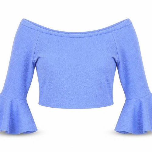 Kiah Womens Blue   Cropped T-Shirt Size 12