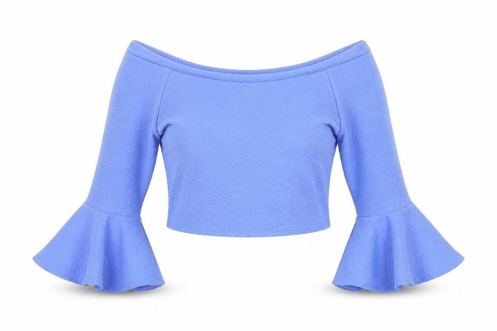 Kiah Womens Blue   Cropped T-Shirt Size 12