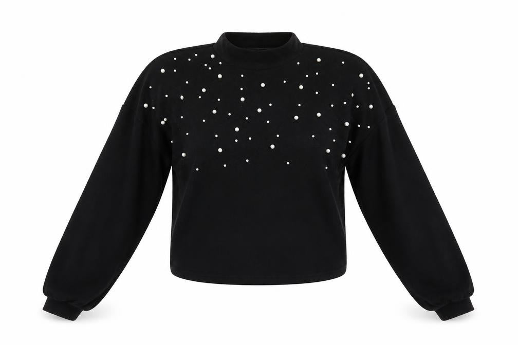 Front view of H&M women’s black jumper, size M