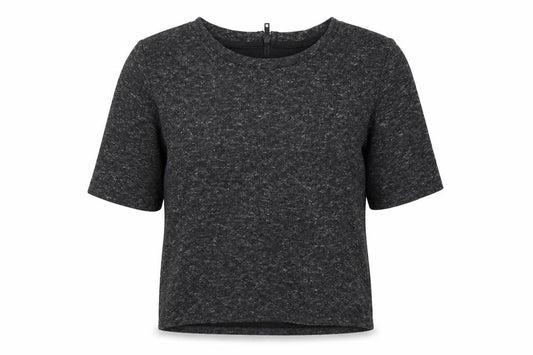 Front view of Topshop women’s black basic t-shirt, size UK 4