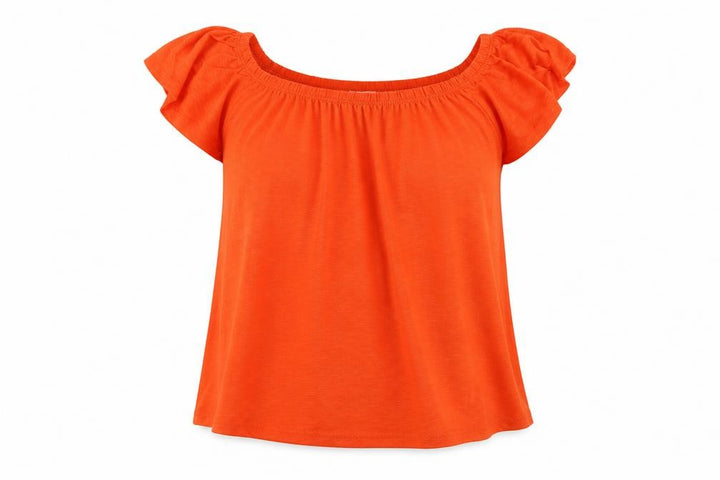 George Womens Orange Basic T-Shirt Size 8