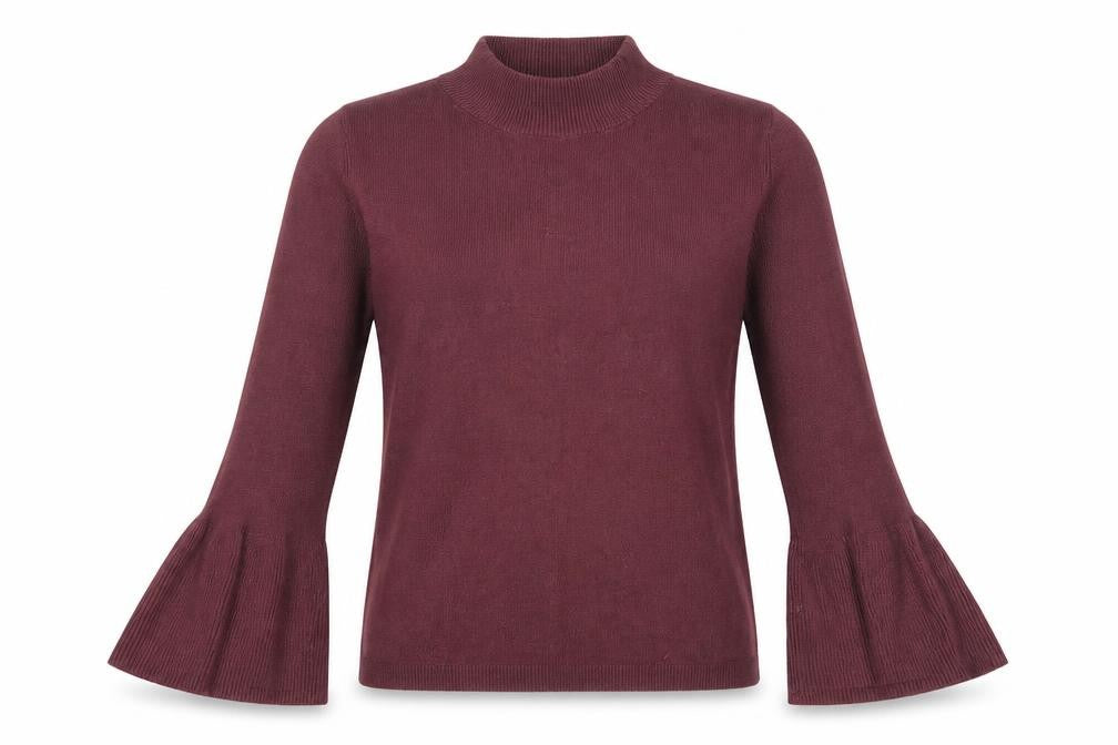 Front view of H&M women’s purple jumper, size UK 12