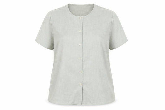 Front view of Berkertex women’s green basic button-up, size UK 18