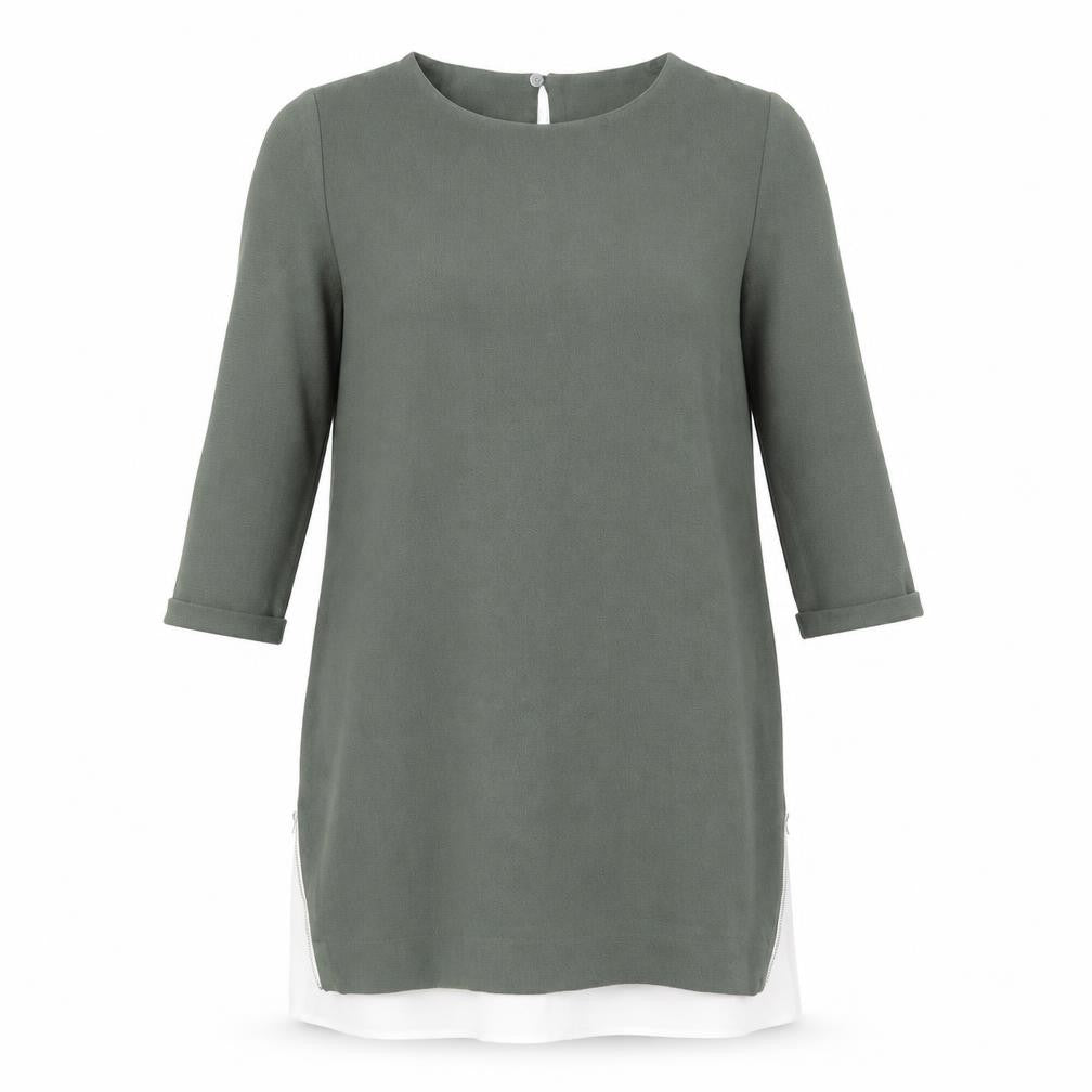 Front view of Atmosphere women’s green a-line, size UK 12
