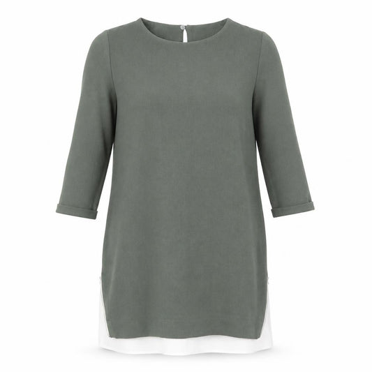 Front view of Atmosphere women’s green a-line, size UK 12